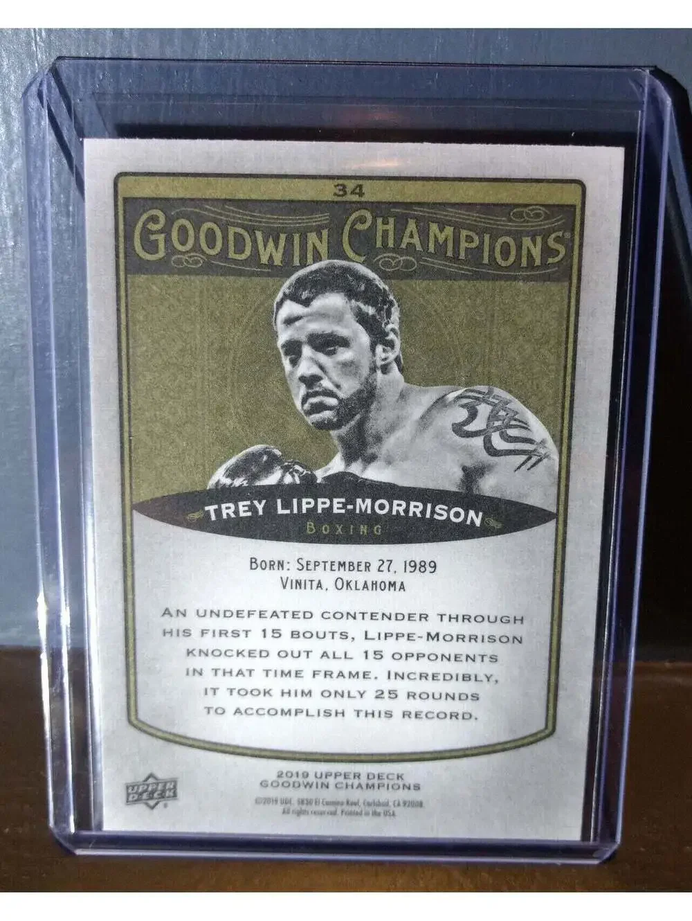 2019 Upper Deck Goodwin Champions Trey Lippe-Morrison #34 Boxing Card